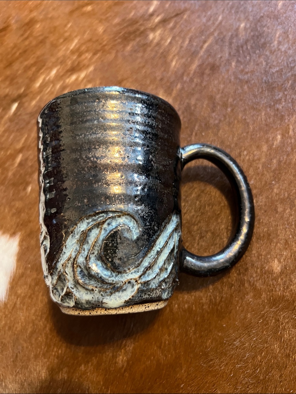 Handmade Black Ceramic Coffee Mug - Rustic Home Dining